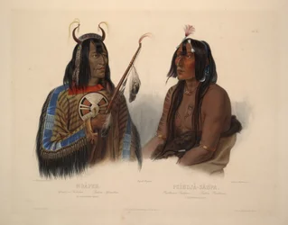 Un indio Assiniboin y un indio Yanktonan